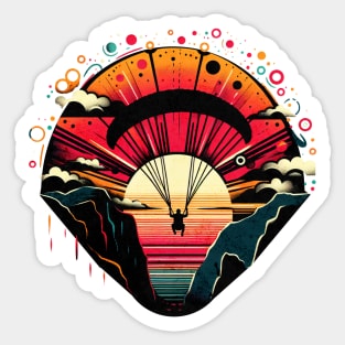 Retro Vintage Paragliding Design Sticker